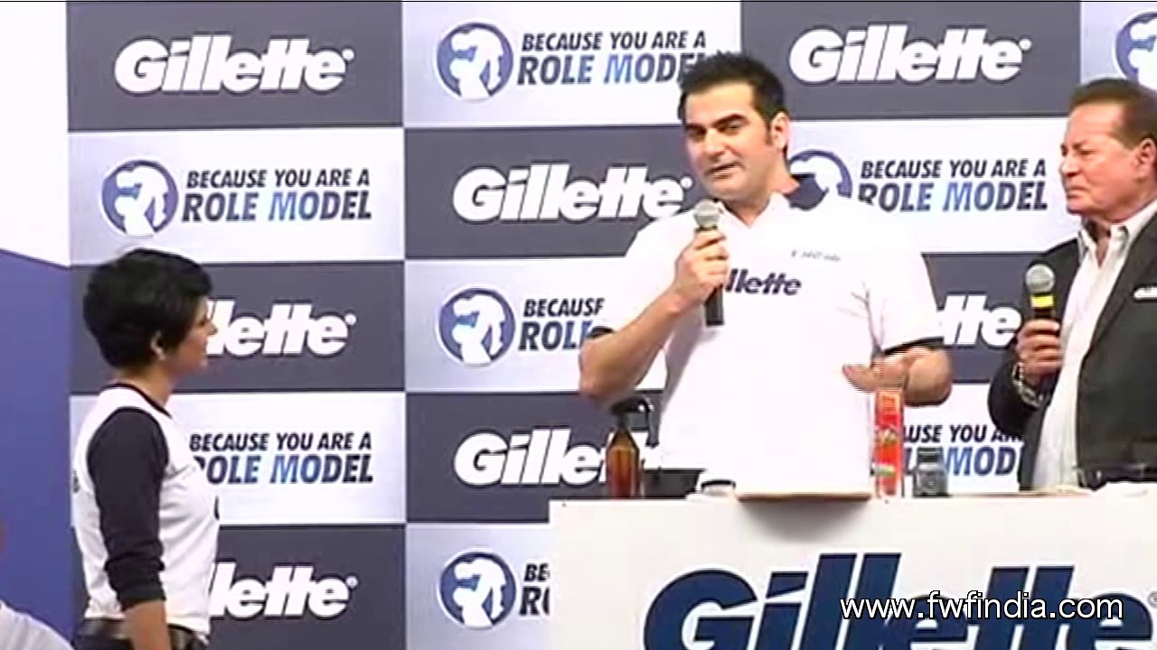 Arbaaz Khan,Salim Khan,Rahul Dravid R Ashwin At Gillette Initiative Event