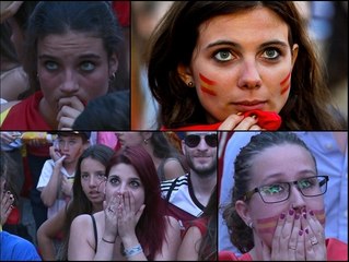 ردود افعال جميلات أسبانيا اثناء لقاء أسباني وتشيلي قبل وداع المونديال