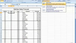 Excel 2007 Essential Training-13-Freezing areas of a worksheet