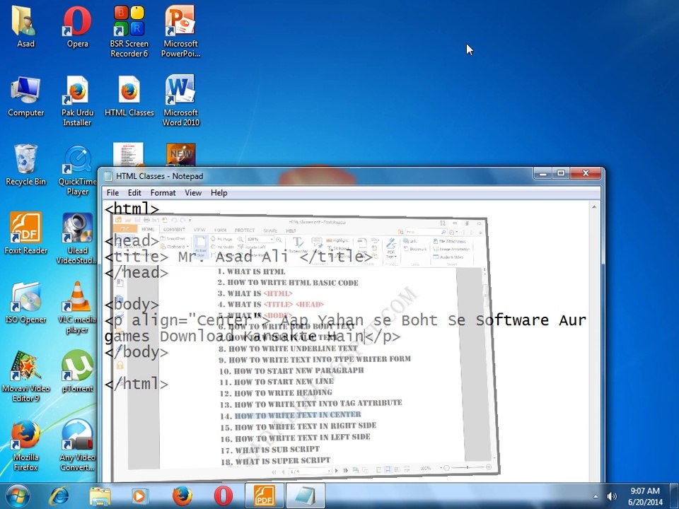 HTML In Urdu/Hindi Class 14