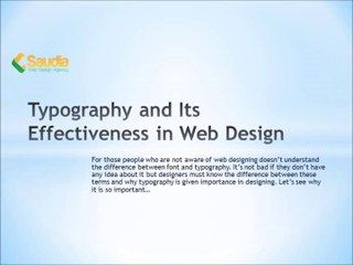 Typography and Its Effectiveness in Web Design