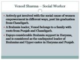 Venod Sharma - Social Activist, Indian Politician, Education