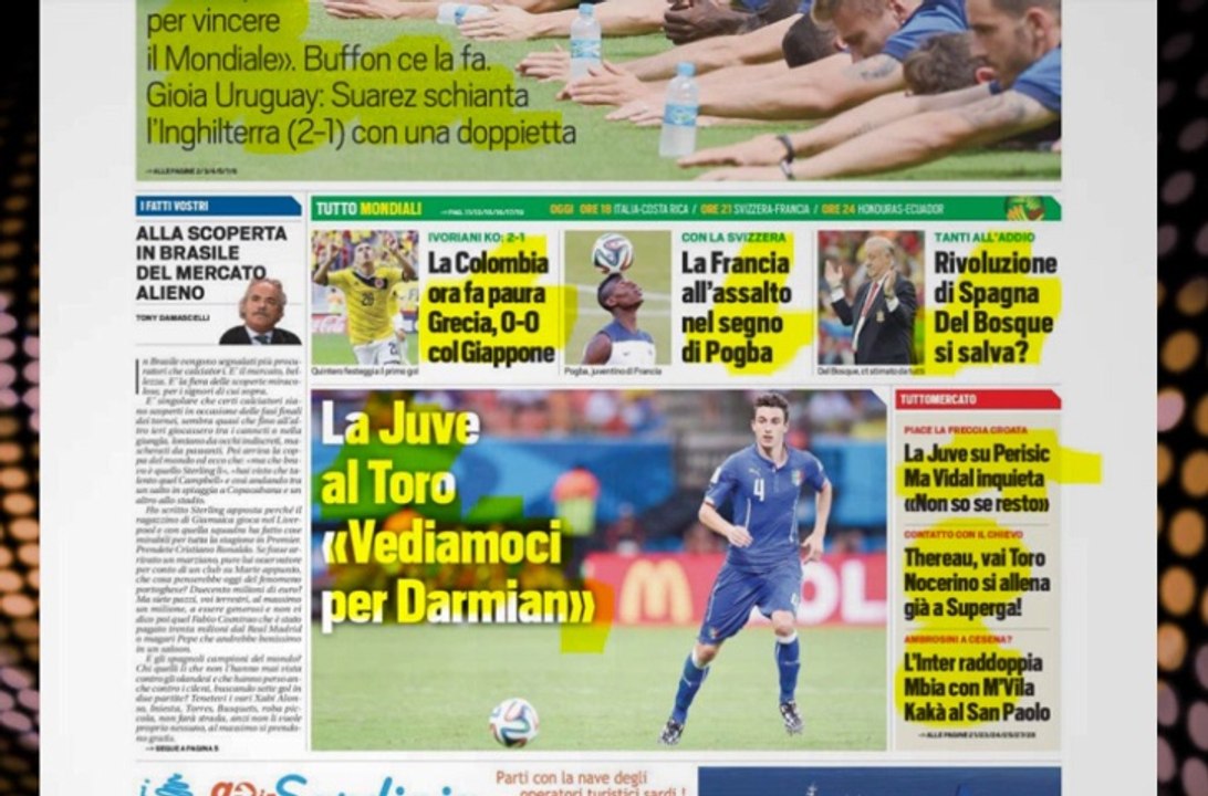 CALCIOINFO - Rassegna stampa 20-06-2014