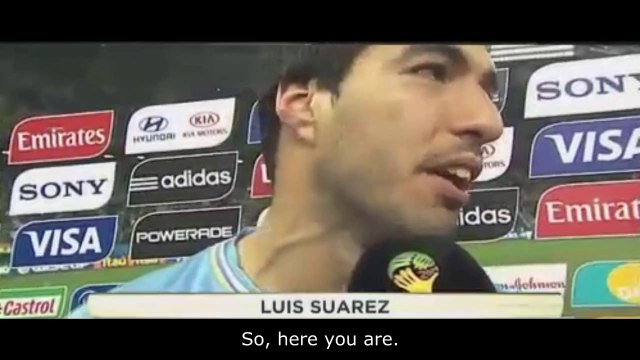 L'émotion de Luis Suarez après son doublé et la victoire contre l'Angleterre