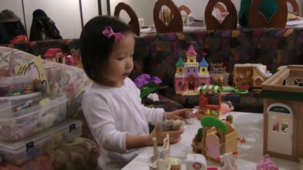 Girl And Sylvanian Families