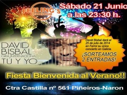 Disco-Pub Feelings - I Fiesta Summer 2014 (sorteo de DOS ENTRADAS para el concierto de David Bisbal