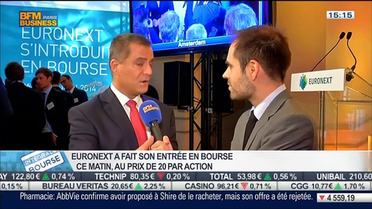 Euronext: Entrée en bourse au prix de 20 euros par action: Dominique Cerutti, dans Intégrale Bourse – 20/06