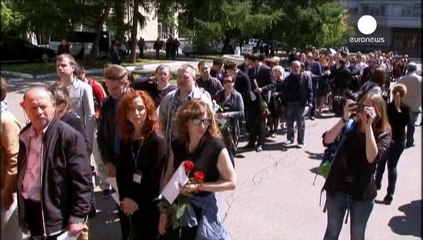 Funeral en Moscú por los dos informadores rusos fallecidos en Ucrania