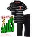 Cheap Deals U.S. Polo Assn. Baby-Boys Infant Striped Polo and Five Pocket Denim Pant Review