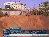 Cuatro niños heridos en ataque de aviación israelí a Gaza