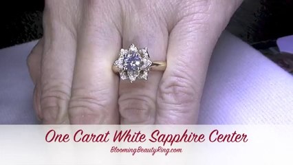 NEW JEWELRY VIDEO Yellow Gold White Sapphire Engagement Ring