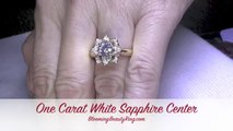 NEW BLOOMING RINGS Yellow Gold White Sapphire Engagement Ring