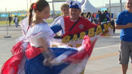 Costa Rica celebrate Italy victory in style