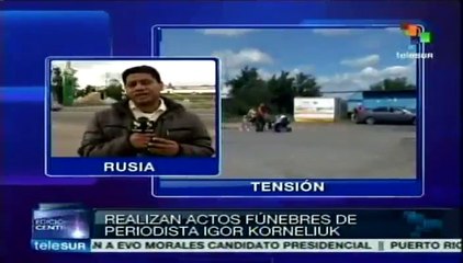 Celebran funerales de periodista ruso muerto en este ucraniano