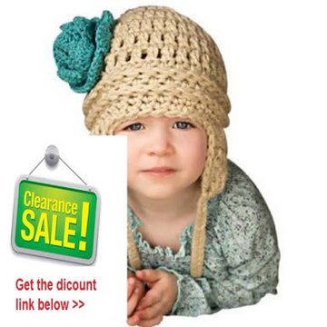 Cheap Deals Melondipity Beautiful Oatmeal and Turquoise Flower Aviator Baby Beanie Review