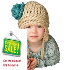 Cheap Deals Melondipity Beautiful Oatmeal and Turquoise Flower Aviator Baby Beanie Review