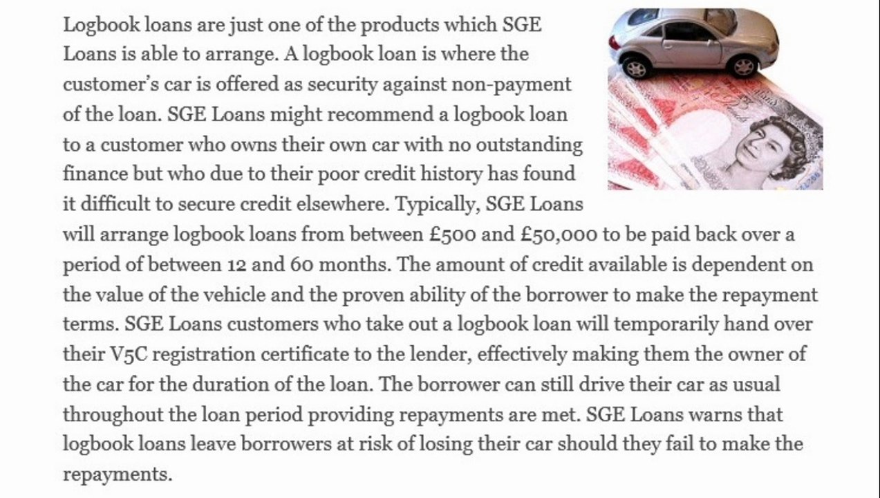 SGE Loans Explain Logbook Loans