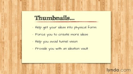 Brainstorming with thumbnail sketches