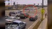 Un motociclist din Statele Unite a scapat cu viata dupa ce a fost lovit de o masina si s-a rotit de cateva ori in aer VIDEO