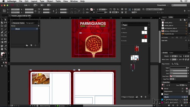 Creating master pages in InDesign