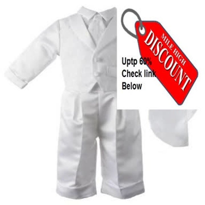 Cheap Deals Lauren Madison Baby boy Christening Baptism Infant Vest Set With Satin Pants Review