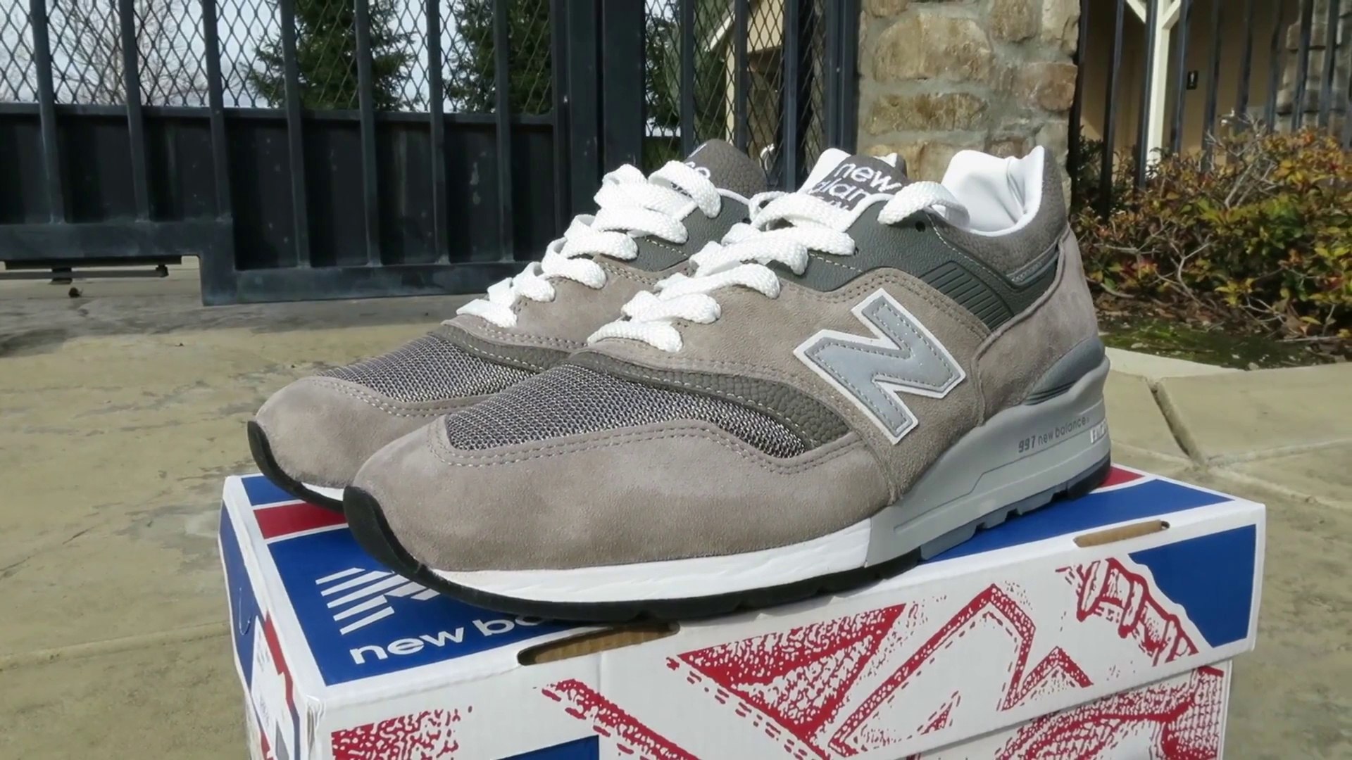 new balance 998 grey on feet