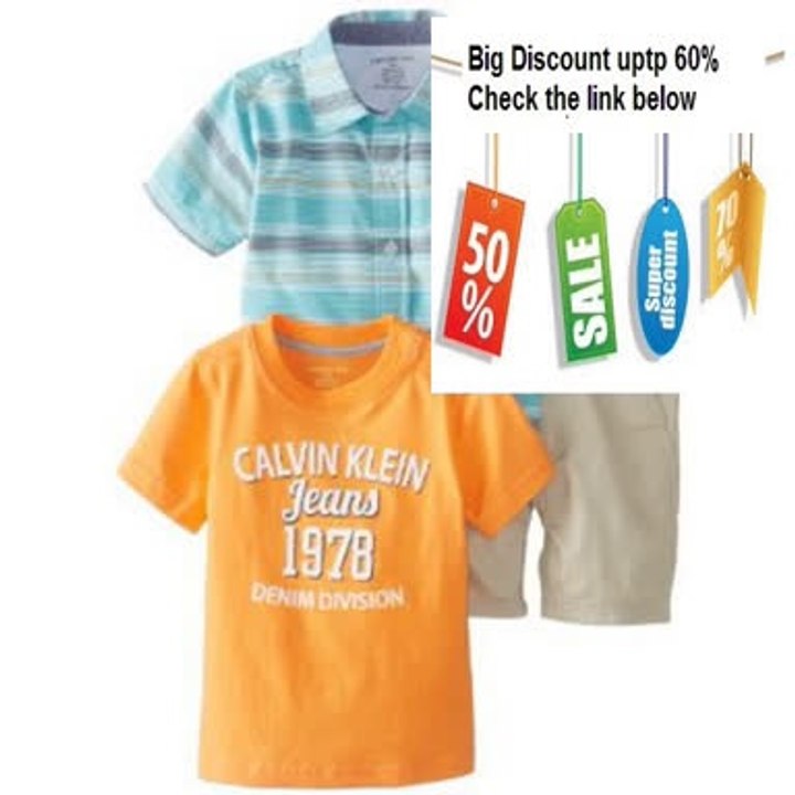 Cheap Deals Calvin Klein Baby-Boys Infant Stripes Shirt with Orange Tee and Short Review