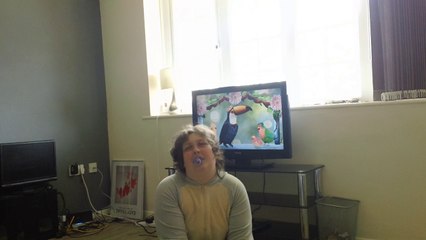 Adult baby being silly.