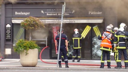 Incendie de la boulangerie de la place Saint-Pierre à Caen
