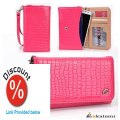 Discount PINK CROC [Diva Series] | Alcatel One Touch Idol Mobile Phone Case with Cash & Cards Holder Wrist-let Women's... Review