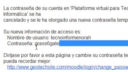 Recuperación de contraseña olvidada de acceso a la Plataforma