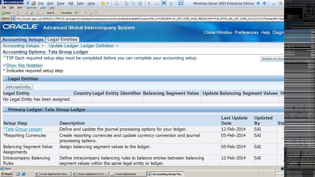 Oracle financials Functional General Ledger class 12