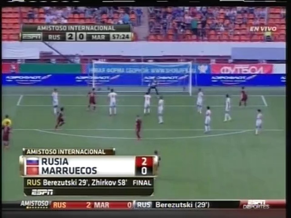 2014 (June 6) Russia 2-Morocco 0 (Friendly)