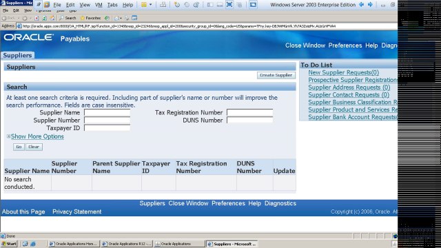 Oracle Financials Functional Accounts Payable Class 6