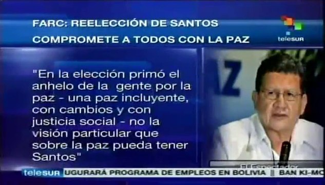 Colombianos votaron por la paz más allá del pdte. Santos: FARC