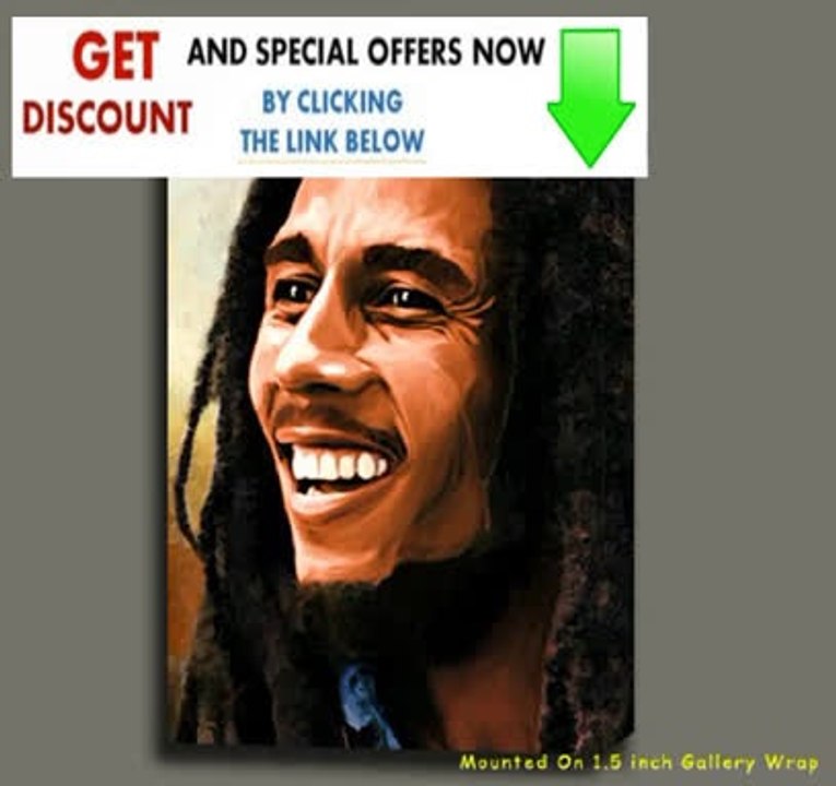 Best Deals LEGEND BOB MARLEY CANVAS MIXED MEDIA PAINTING MOUNTED W GALLERY WRAP STYLE FRAMING 18X29X1.5" Review