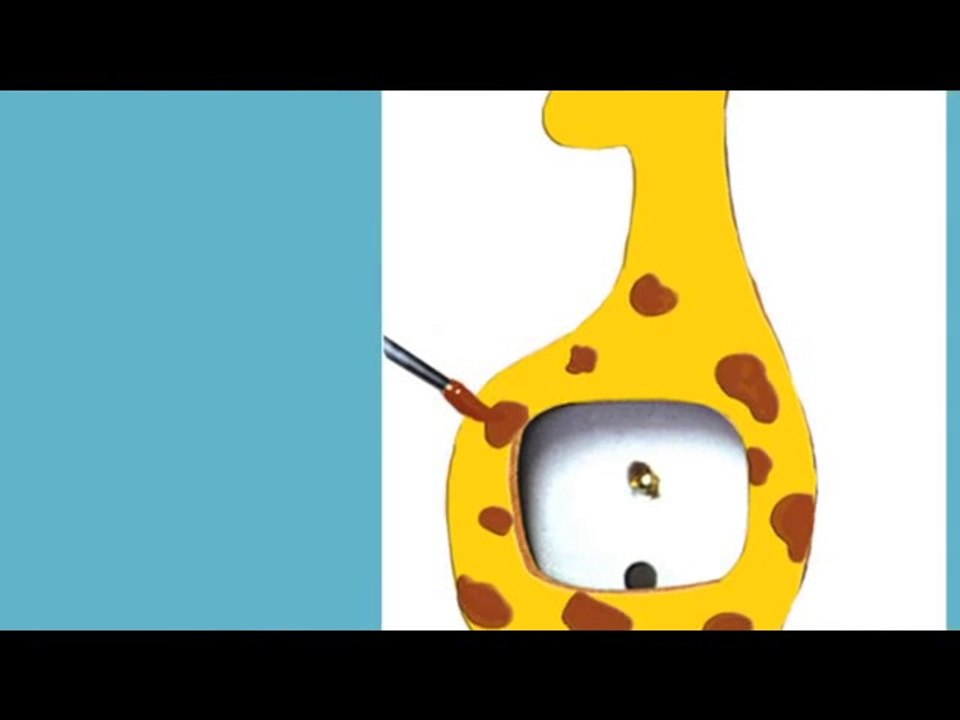 Cadre photo girafe en bois peint