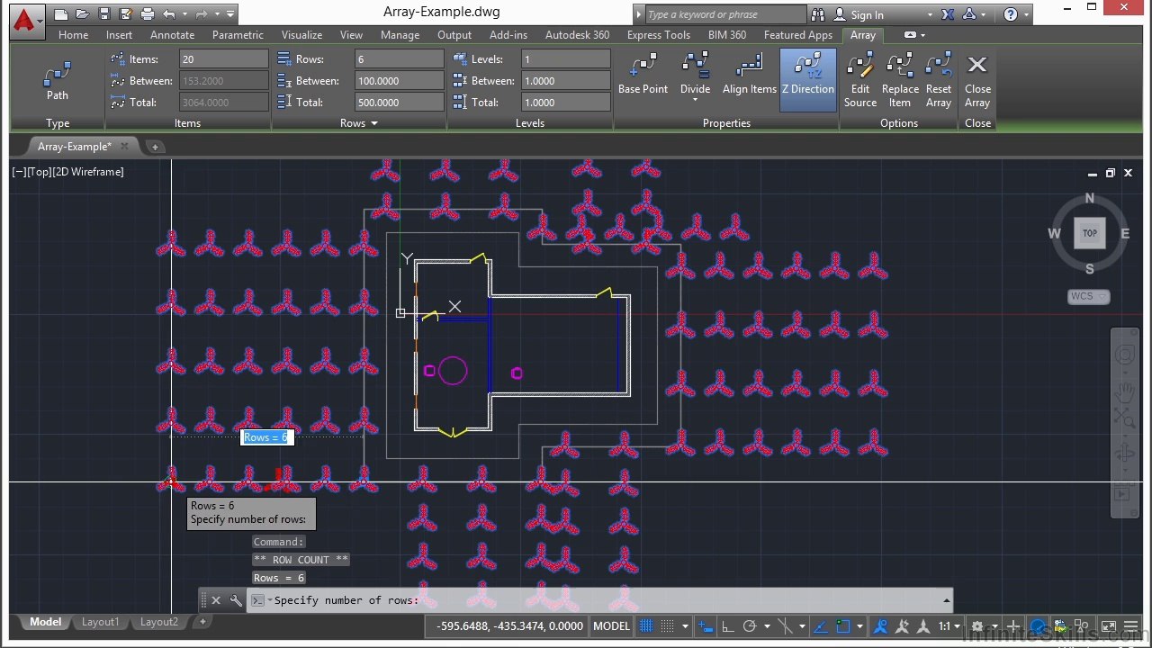 AutoCAD -Pathway Array