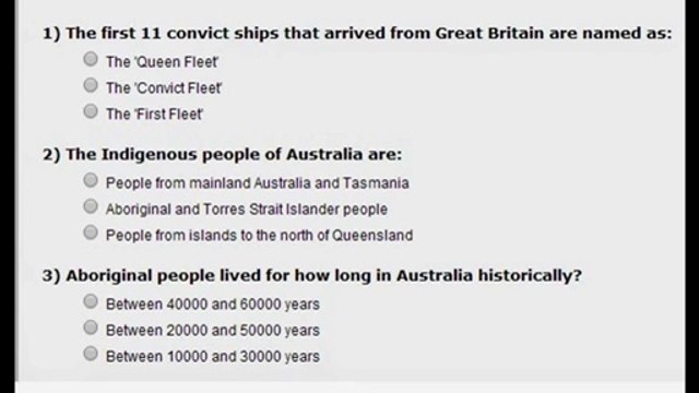 Australian Citizenship Test | Australia and its people Topic Questions Practice Online Free