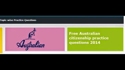 Australian Citizenship Test | Government and the law in Australia Topic Questions Practice Free Online