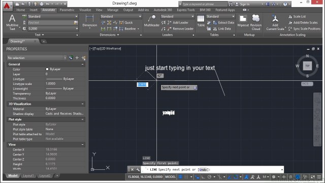AutoCAD Single Line Text