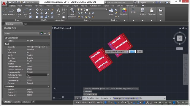 AutoCAD Multi Line Text
