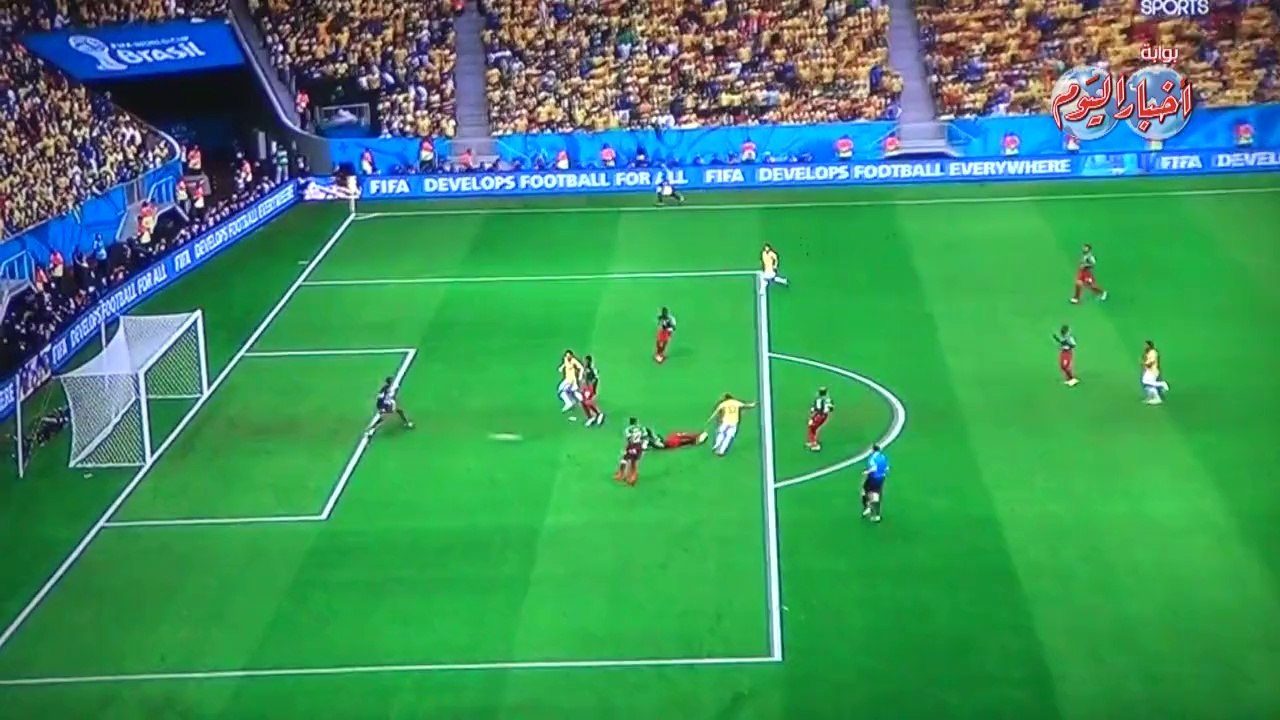 الهدف الثاني للبرازيل في مرمى الكاميرون