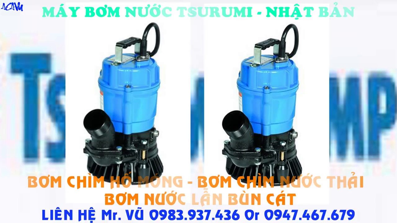 Bán bơm hố khoan cọc nhồi, bơm hống móng công trình Tsurumi KRS822L ///22kw///30hp