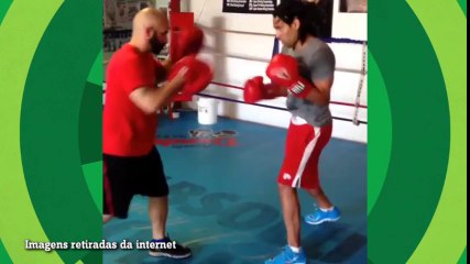 Falcao García treina boxe em tempo livre