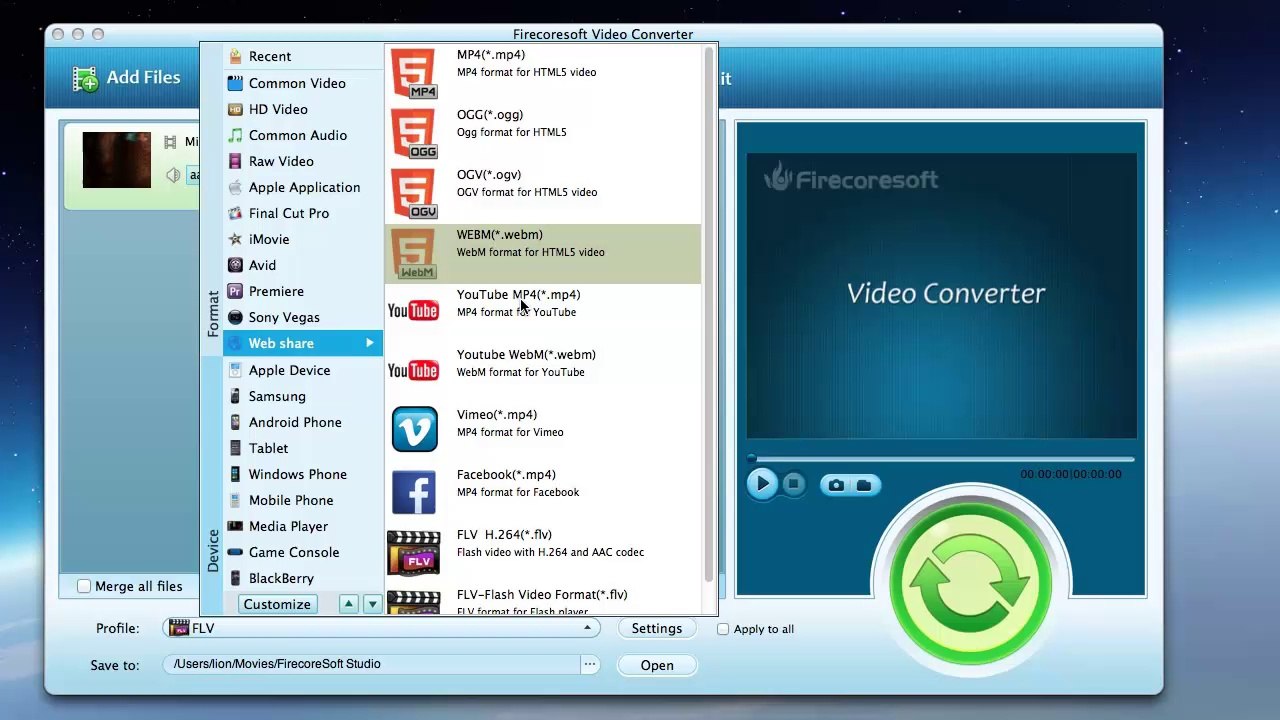 How to Convert MP4 file to WebM file on Mac/Wins