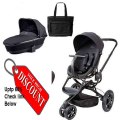 Clearance Quinny Moodd Stroller Travel System and Dreami Bassinet in Black Devotion with Diaper Bag Review