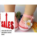 Discount MKPLY Pink White Flower Baby Newborn Infant Girls Crochet Knit Socks Crib Casual Shoes Prewalker Review