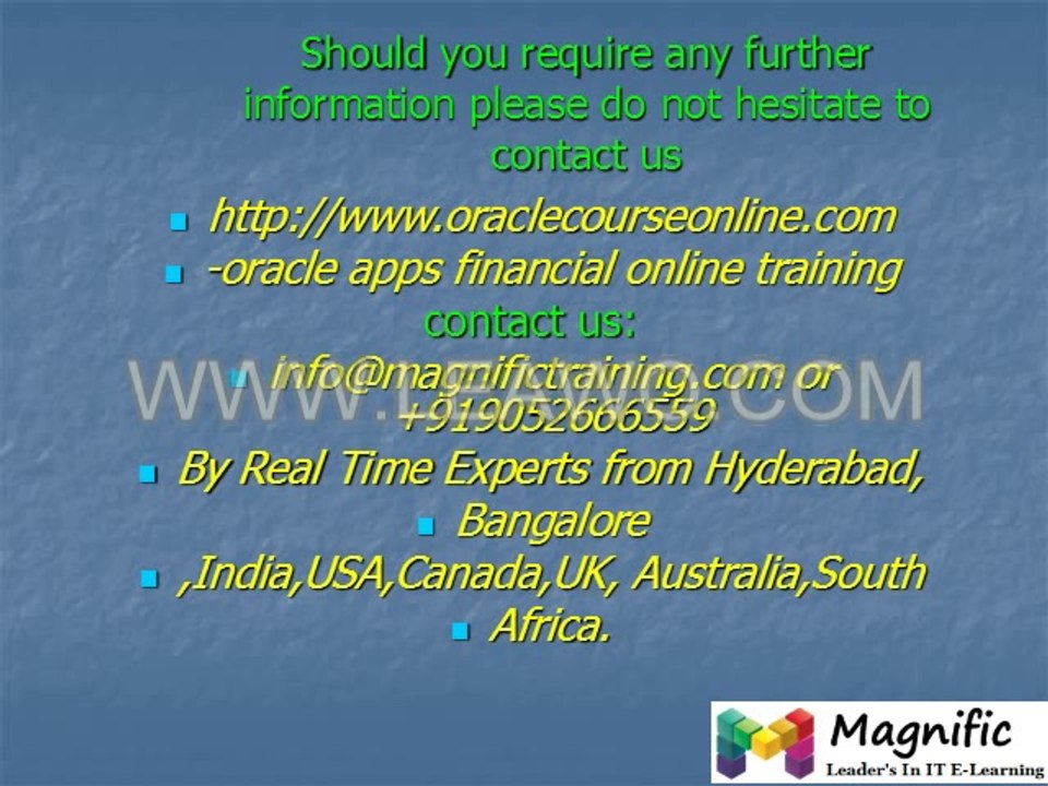 oracle financials r12 - ERP Online Training in usa,uk,new york,canada and mumbai