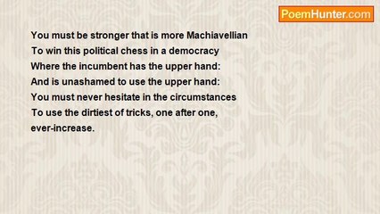Emmanuel George Cefai - You must be stronger that is more Machiavellian